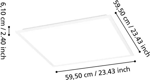Eglo 902305 - Panou LED aplicat MORADILLO-R, reglabil, LED/33W/230V, 60x60cm, alb, cu telecomandă