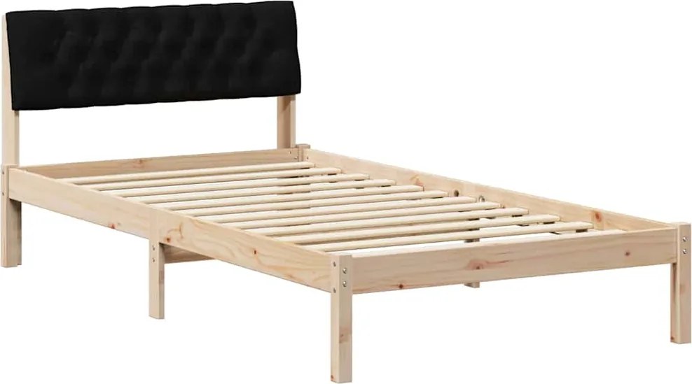 vidaXL Cadru de pat Maro și negru 100 x 200 cm Lemn masiv de pin