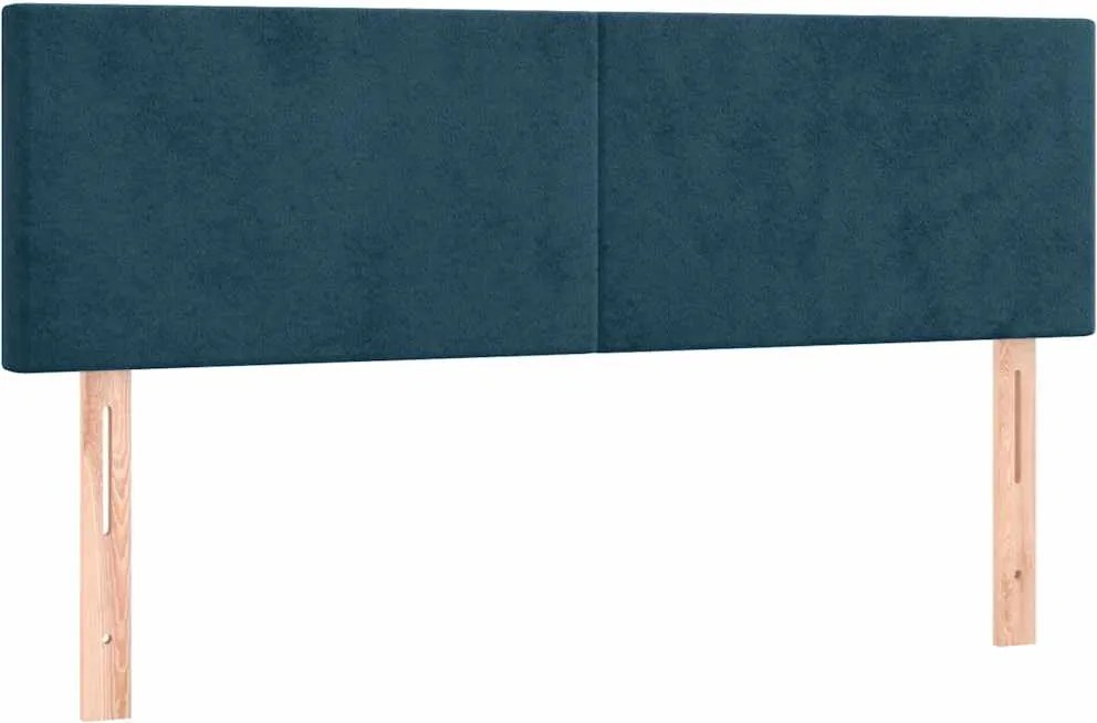 vidaXL Tăblii de pat, albastru închis, 144x5x78/88 cm, catifea