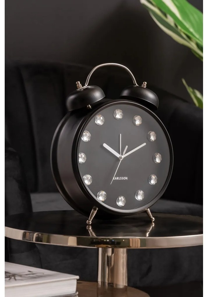 Karlsson 6019BK ceas de masă/alarmă de designnegru, dia. 30 cm