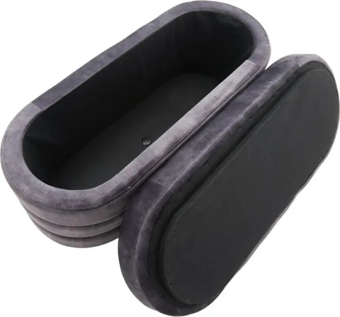 Bancheta cu spatiu de depozitare, Catifea Gri, VOQUE 115cm A-46687 VC