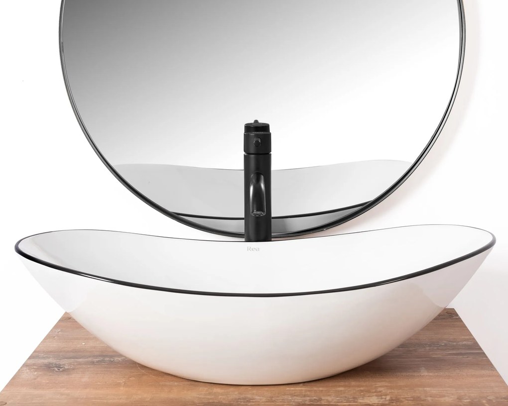 Lavoar Royal ceramica sanitara White /Black Edge – 62,5 cm