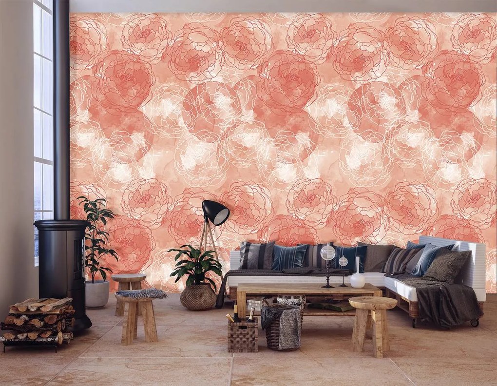 Fototapet - Flori roșii (152,5x104 cm)