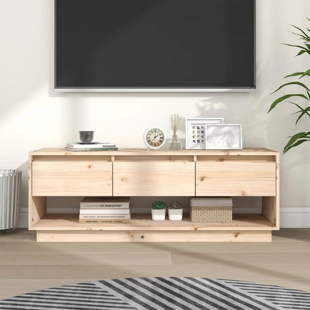 vidaXL Comodă TV, 110,5x34x40 cm, lemn masiv de pin
