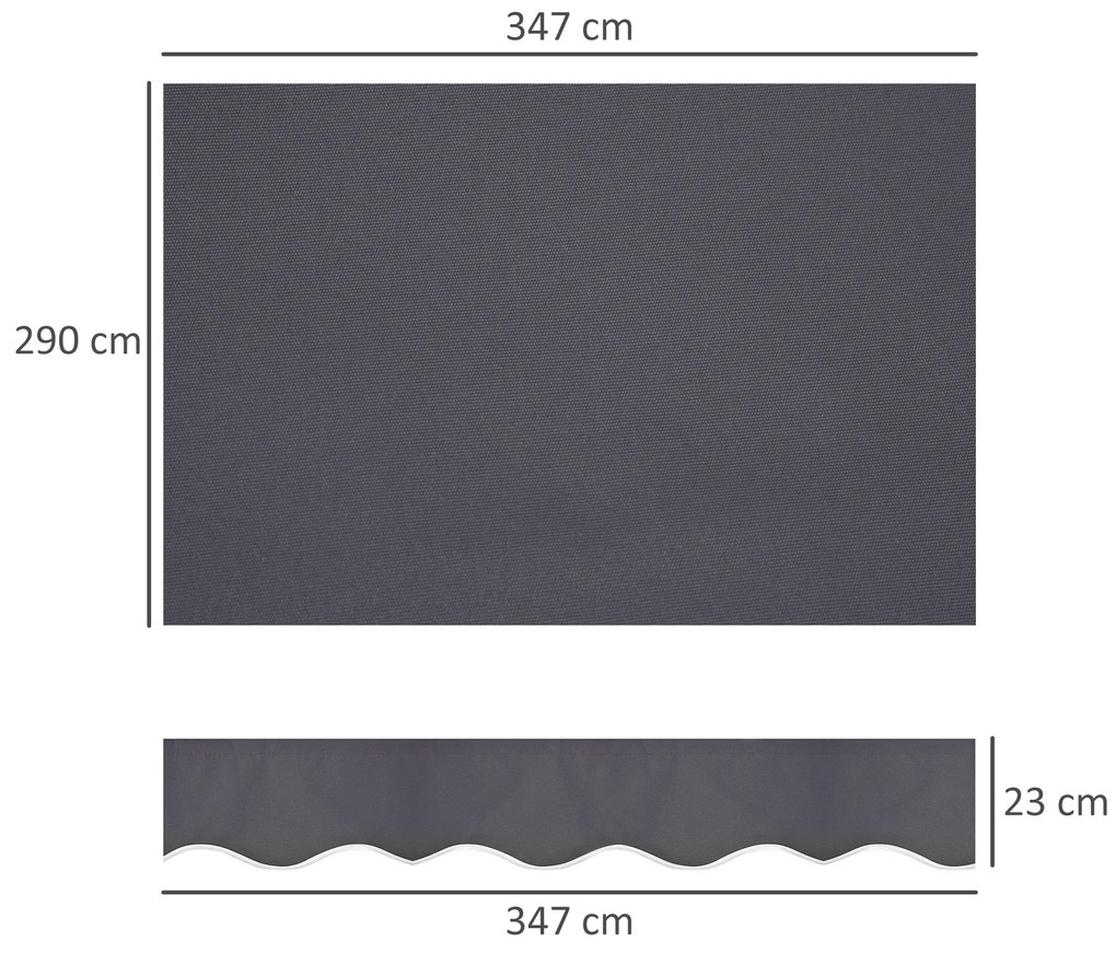 Outsunny Pânză de Schimb pentru Copertină Retractabilă Anti UV 30+, 3.47x2.9 m, Gri | Aosom Romania