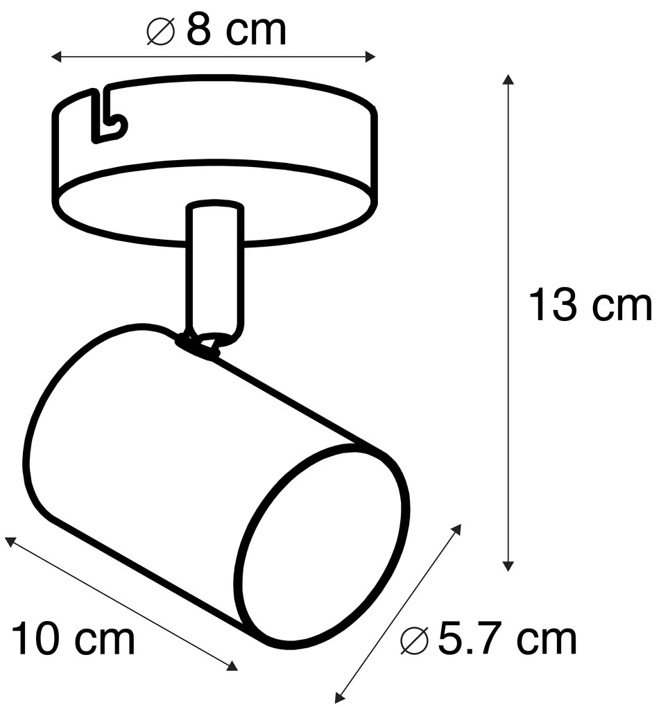 Spot inteligent negru incl. WiFi GU10 reglabil - Jeana
