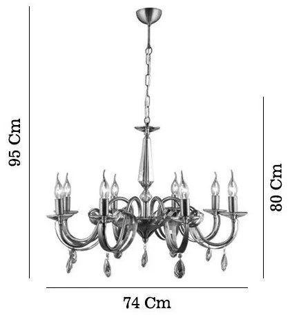 Candelabru cu lanț CASTRO, 8xE14/40W/230V, auriu