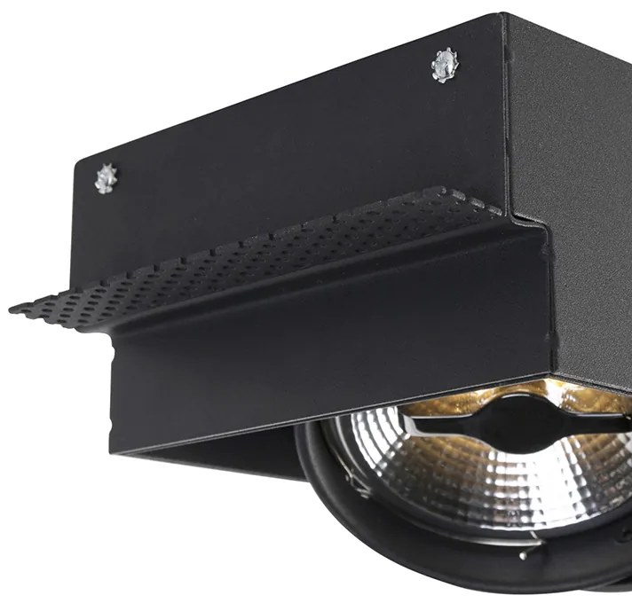 Spot integrat negru AR111 fara rama 3 lumini - Oneon