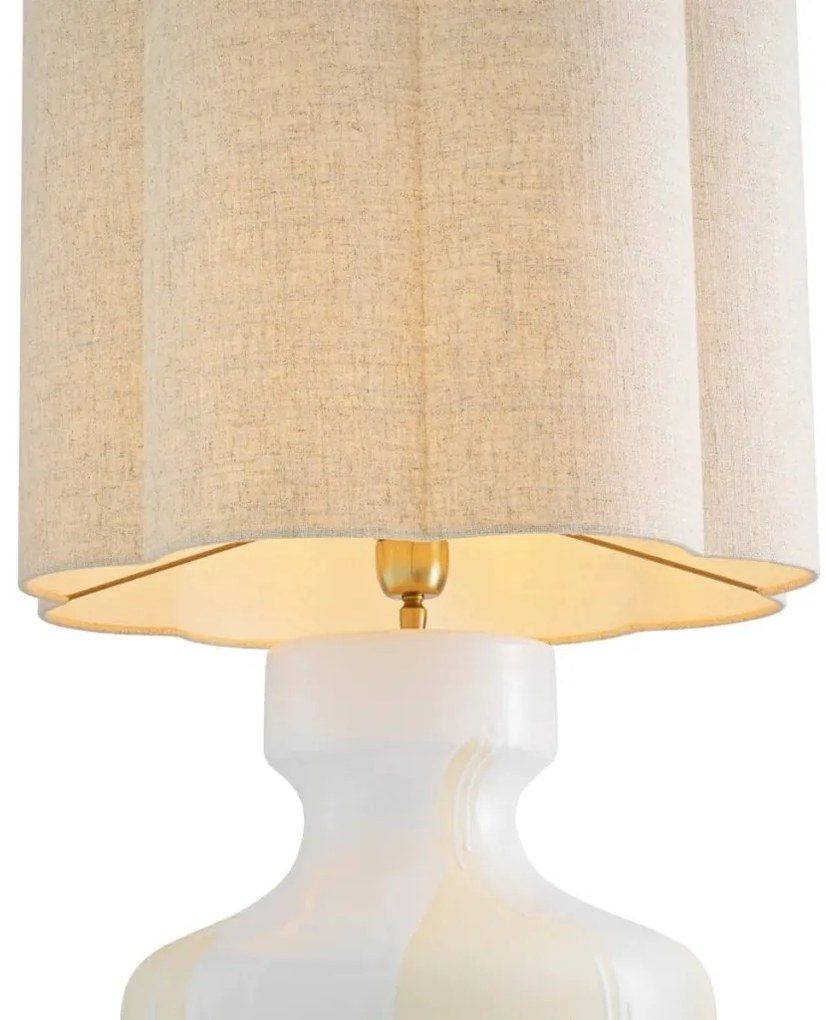 Veioza, Lampa de masa LUX, Ceramica, Alb, Lorena