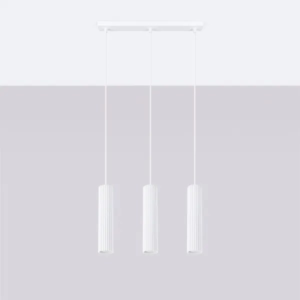 Lustră pe cablu Sollux SL.1537 KARBON 3xGU10/10W/230V alb