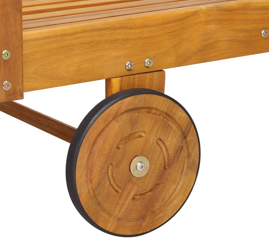 Șezlong de grădină TAMI SUN, 195,5x69x85cm, natur maro Jurhan