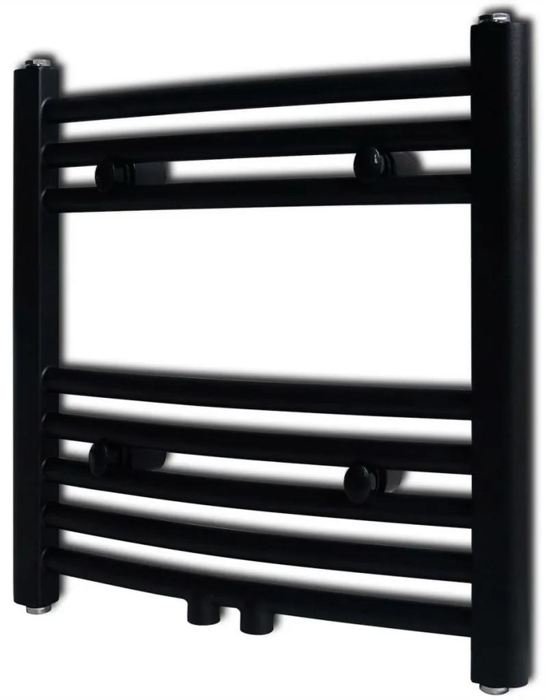 vidaXL Radiator port-prosop incălzire baie, curbat, 480 x 480 mm, negru