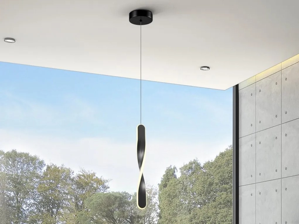 Lustra/Pendul LED design modern Twist negru