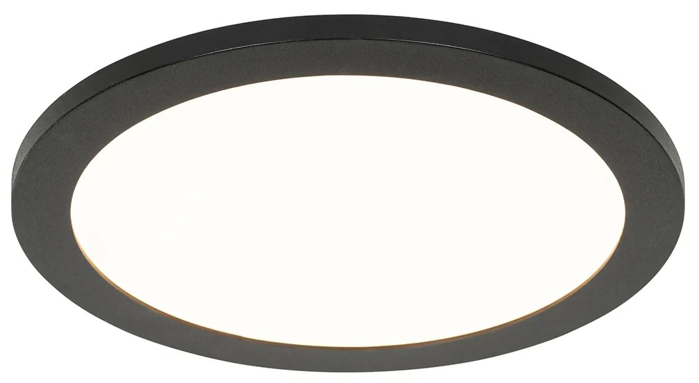 Plafoniera moderna neagra 30 cm cu LED inclus IP44 - Steve