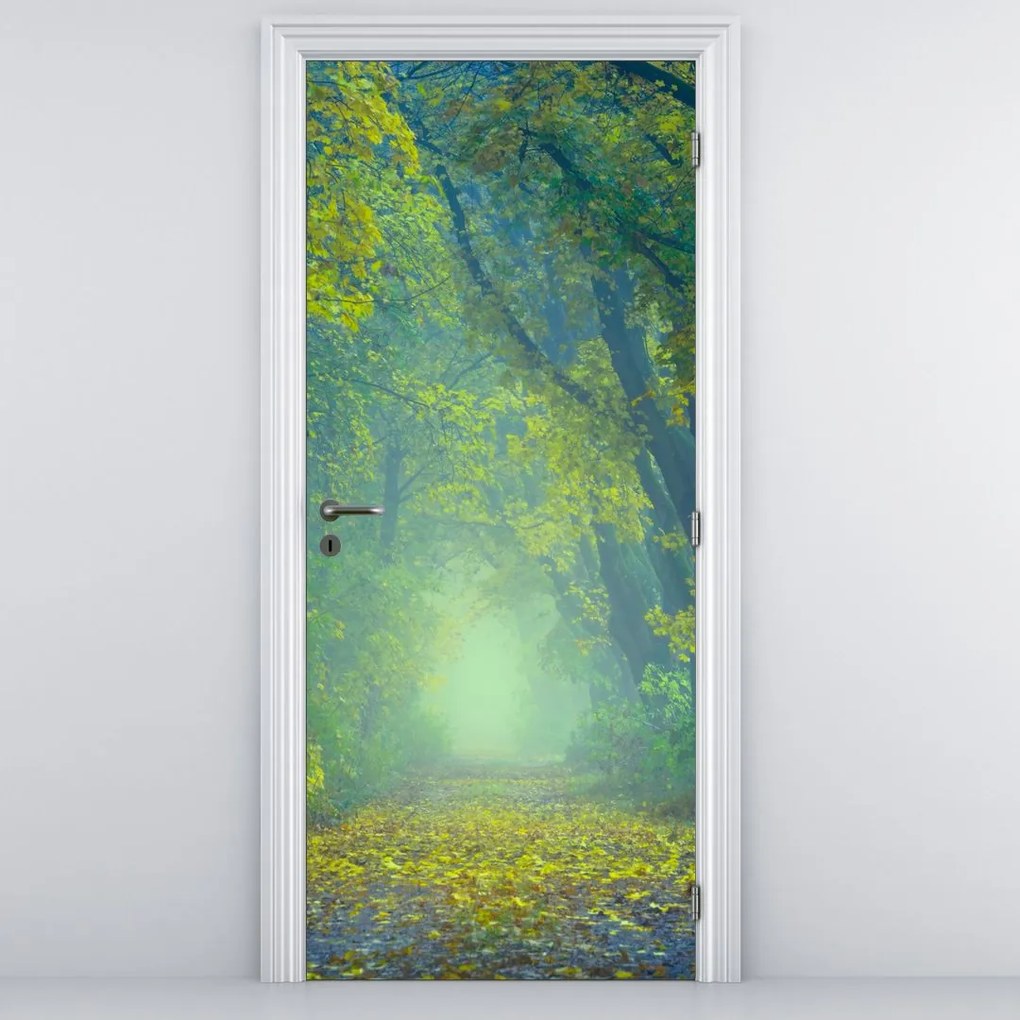 Fototapet pentru ușă - Drum mărginit de copaci (95x205cm)
