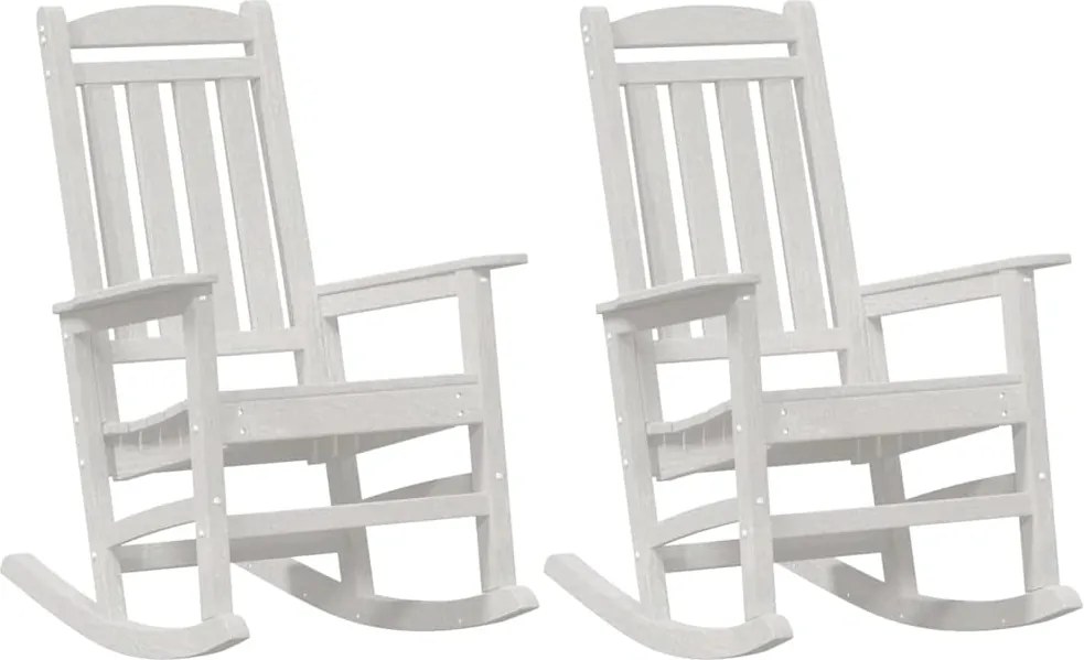 vidaXL Scaun balansoar 2 pcs Alb 92 x 70 x 108 cm Polietilenă