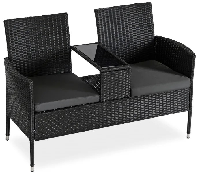 JAKS Mobilier din ratan negru Kent