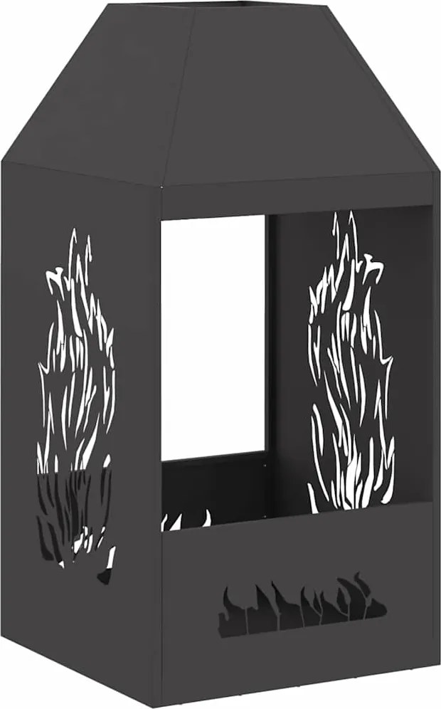 vidaXL Cuptor de foc Negru 50 x 50 x 100 cm Oțel