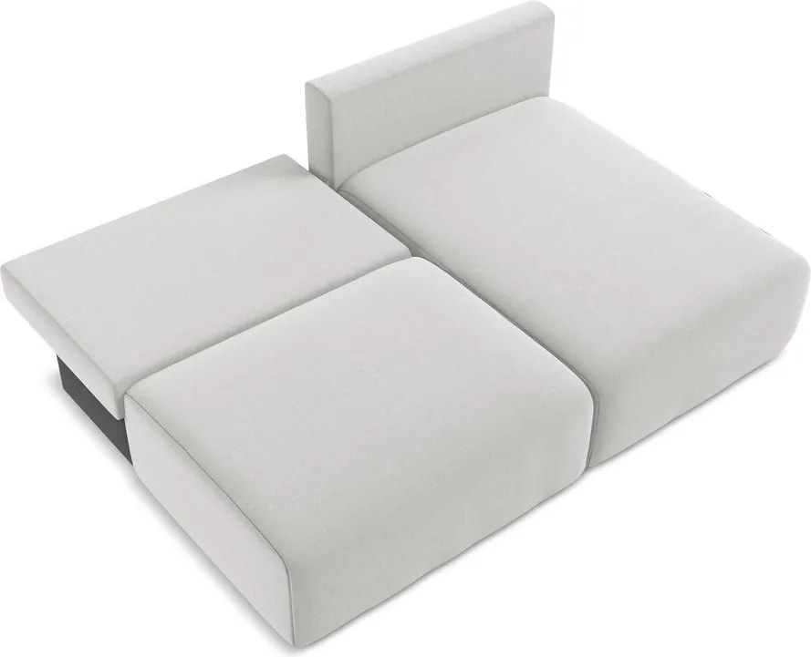 Colțar gri deschis extensibil/cu spațiu de depozitare cu tapițerie din catifea (cu colț pe partea dreaptă/cu șezlong) Kalena – Makamii