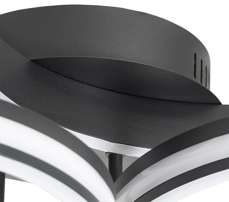 Plafoniera neagra incluzând LED cu dimmer în 3 trepte cu 3 lumini - Navara