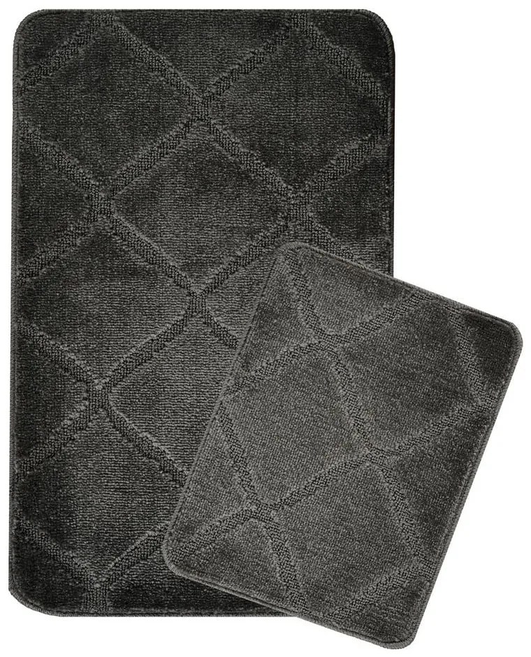 Covorașe de baie gri-antracit 2 buc. 50x80 cm Cizgili – Foutastic