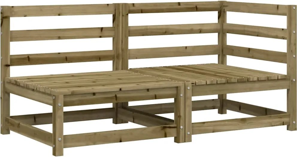 vidaXL Canapea de grădină cu 2 locuri, lemn de pin impregnat