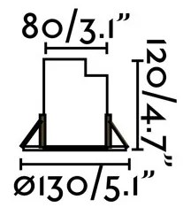 Spot LED orientabil / incastrabil de exterior 13cm GEISER 7W / 38º
