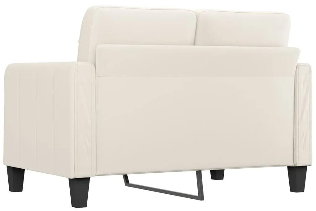 Canapea cu 2 locuri, crem, 120 cm, piele ecologica Crem, 138 x 77 x 80 cm