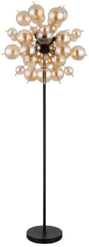 Lampadar design modern UDO 6L negru/chihlimbar