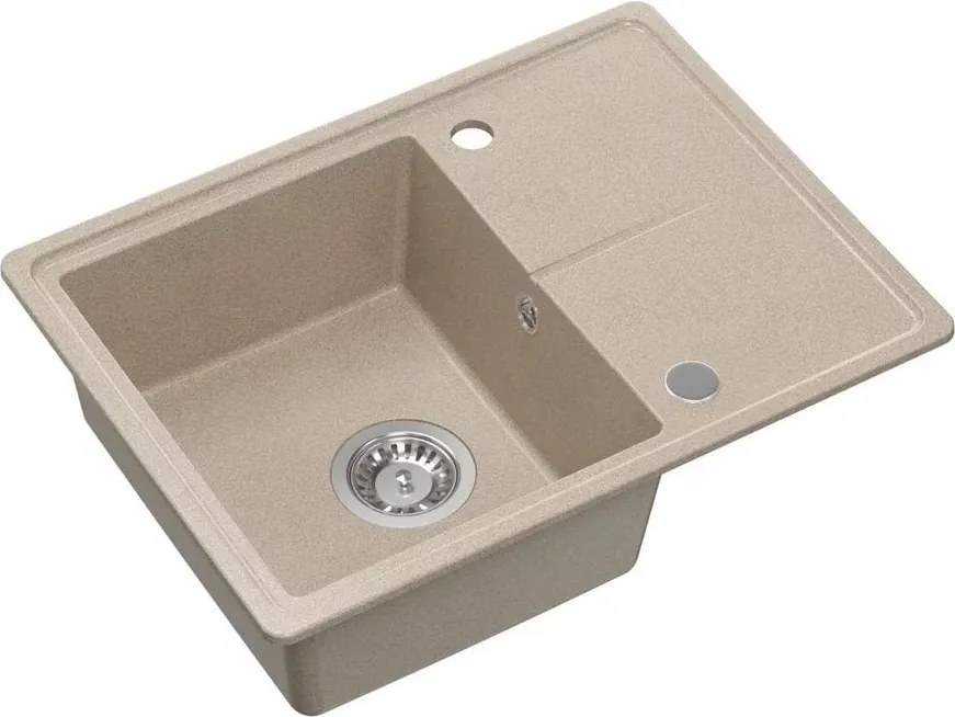 Chiuveta compozit incastrata Quadron Pop Tony 116 bej nisipiu 60x45 cm