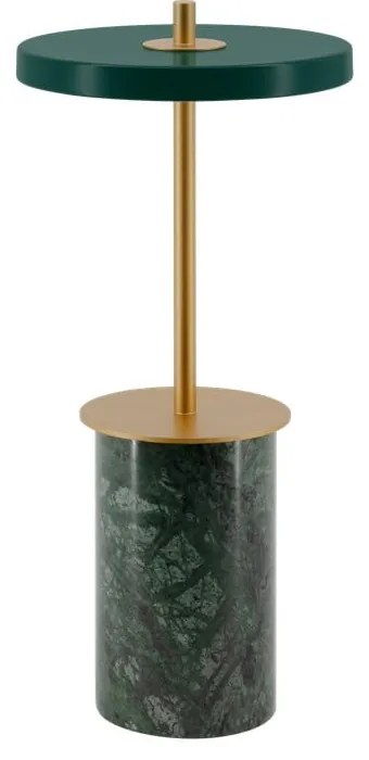 Veioză verde LED cu intensitate reglabilă din marmură cu abajur din metal (înălțime 25,5 cm) Asteria Move Mini – UMAGE