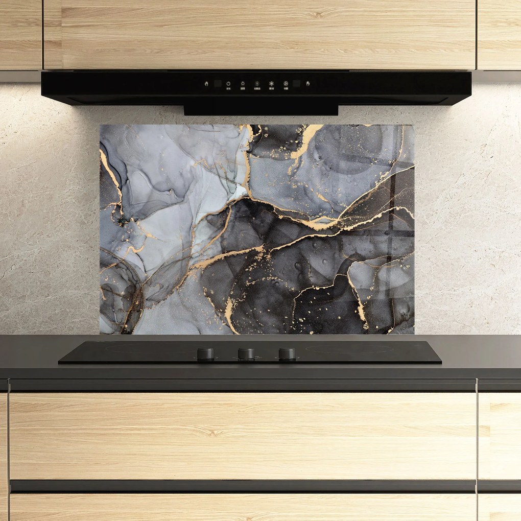 Panou Sticla Bucatarie, 80x120cm, Protectie aragaz, Antistropi, Termorezistent, Abstracte, Marble, Abstract Marble