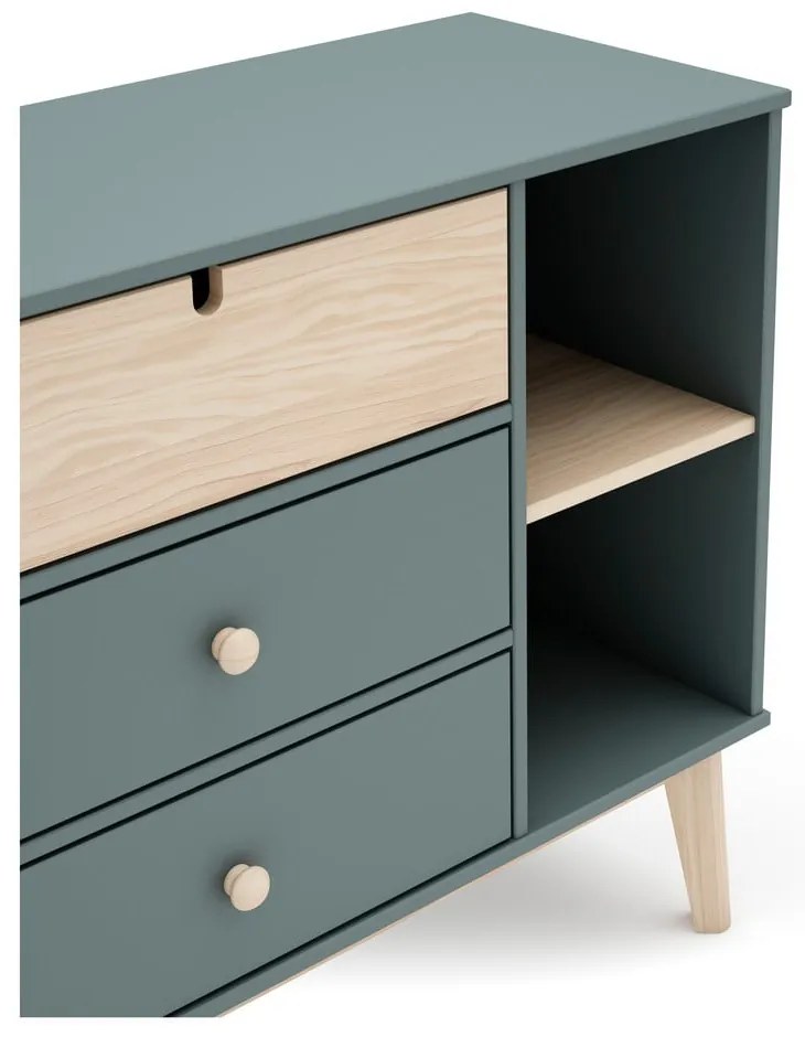 Comodă de copii verde prăfuit 90x81x40 cm Estefania – Marckeric
