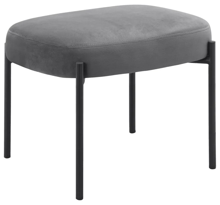 Fotoliu cu taburet gri cu tapițerie din catifea Jerry – Støraa