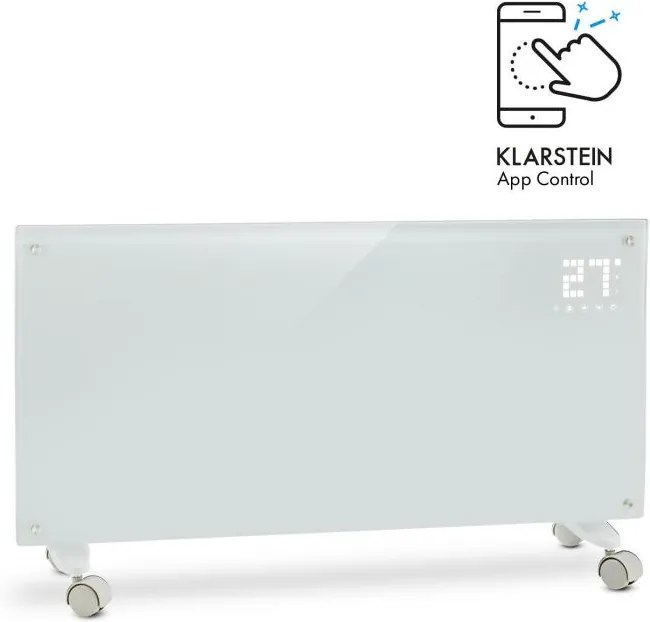 Klarstein Bornholm Smart, convector electric, 2000 W, WiFi, afișaj LED, cronometru, IP24, alb