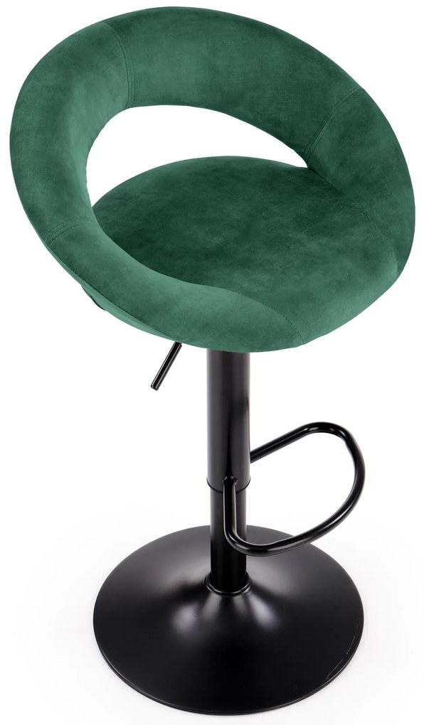 Scaun tip bar Herlinda (verde închis + negru). Promo -7%. 1039562