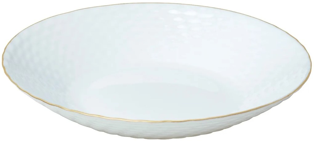 Set farfurii 18 piese, alb cu detalii aurii Kinghoff KH1876