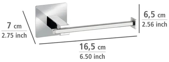 WENKO 23859800 - Suport pentru hârtie igienică TURBO-LOC QUADRO ED 16,5x6,5 cm inox