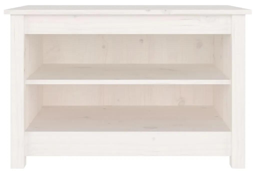 Banca pentru pantofi, alb, 70x38x45,5 cm, lemn masiv de pin 1, Alb, 70 x 38 x 45.5 cm