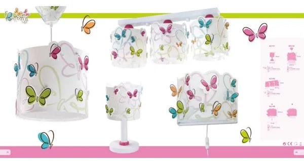 Dalber 62141 - Lampă copii BUTTERFLY 1xE14/40W/230V
