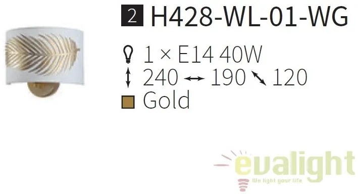 Aplica de perete stil clasic Farn MYH428-WL-01-WG