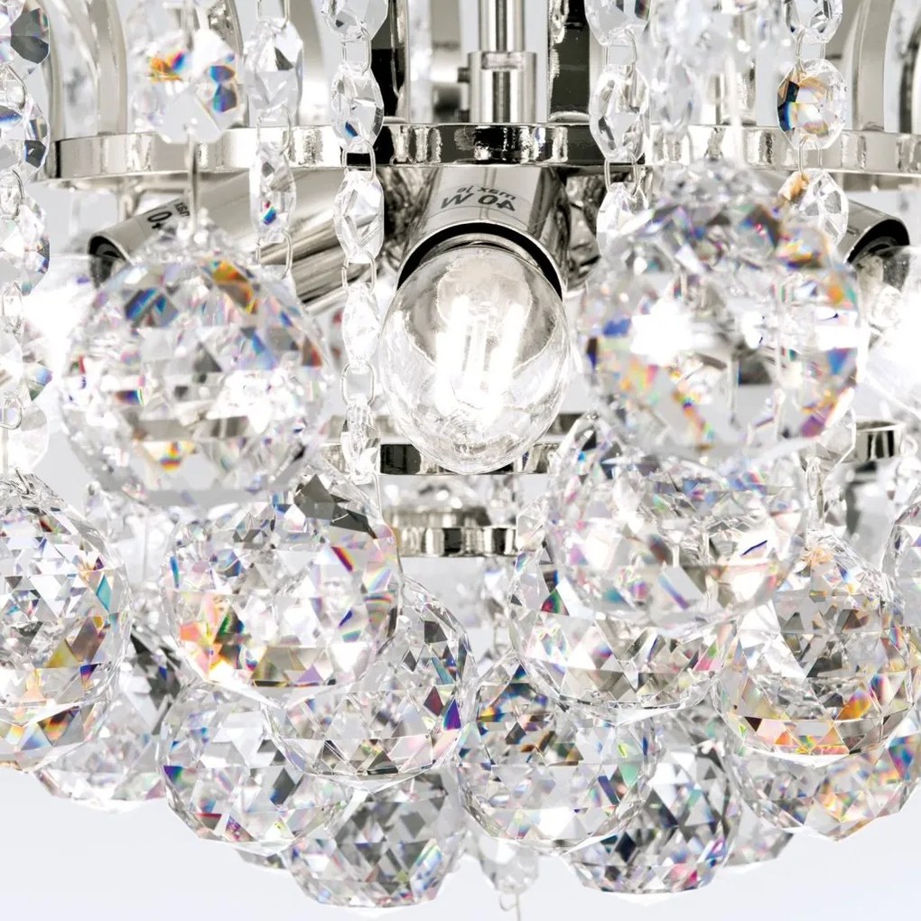 Candelabru cristal Asfour design lux KRISTALL KLASSISCH 6L chrome plated/clear crystal