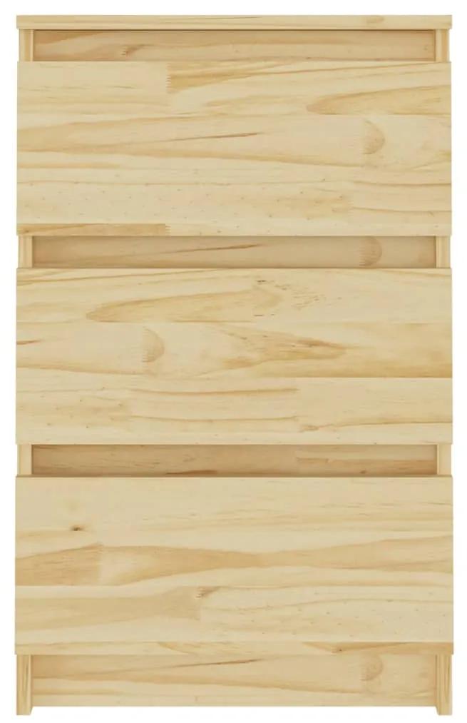 Noptiera, 40x29,5x64 cm, lemn masiv de pin 1, Lemn deschis