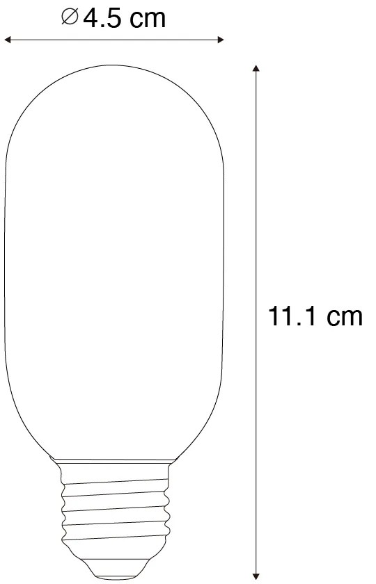 Set de 5 becuri LED E27 dimabile aurii T45 4W 300 lm 2200K