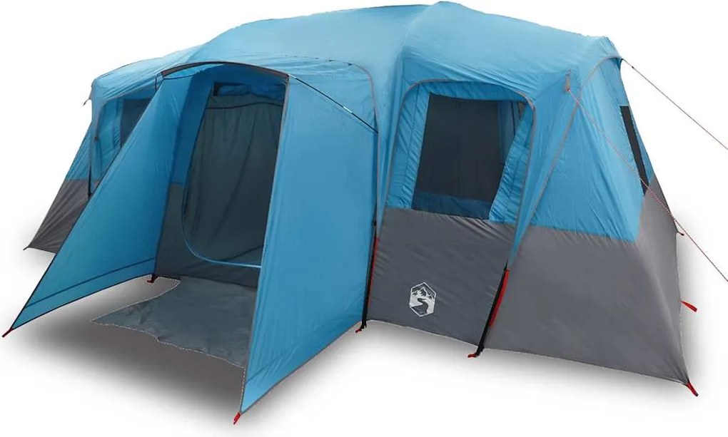 vidaXL Cort de familie tunel pentru 16 persoane, albastru, impermeabil