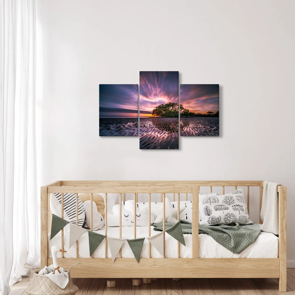 Tablou cu plajă în apus de soare (90x60 cm)