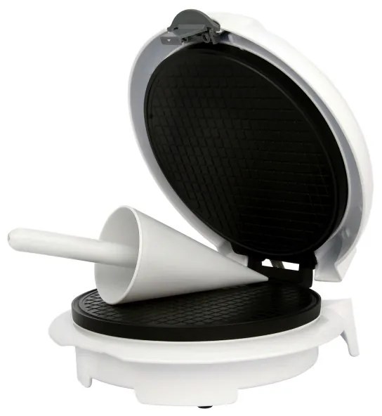 Aparat de gofre in forma de con (inghetata) Adler AD 3038, 1500W, Acoperire antiaderența, 18 cm, Alb