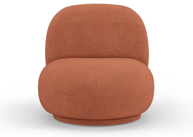 Fotoliu cărămiziu cu tapițerie din stofă bouclé Chuck – Micadoni Home