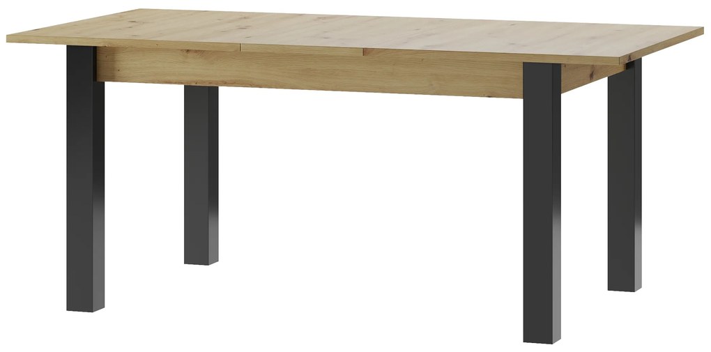 Masă sufragerie Lorren 40 (stejar artisan + negru mat) (pentru 6 până la 8 persoane). 1068170
