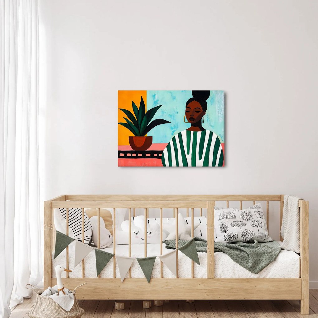 Tablou - Femeie cu floare (70x50 cm)